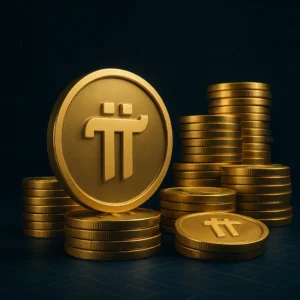 Best Free Crypto Mining Apps & Crypto News 168 Mine Pi Network coins featured image of a stack of gold Pi coins