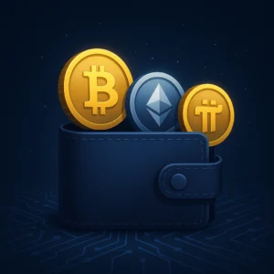 What is Cryptocurrency 138 What is cryptocurrency feature image of a crypto wallet with bitcoin, etheurem and Pi network coins