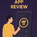 Pi Network App Review (2025) 133 Pi network app review feature image of someone clicking the Pi logo