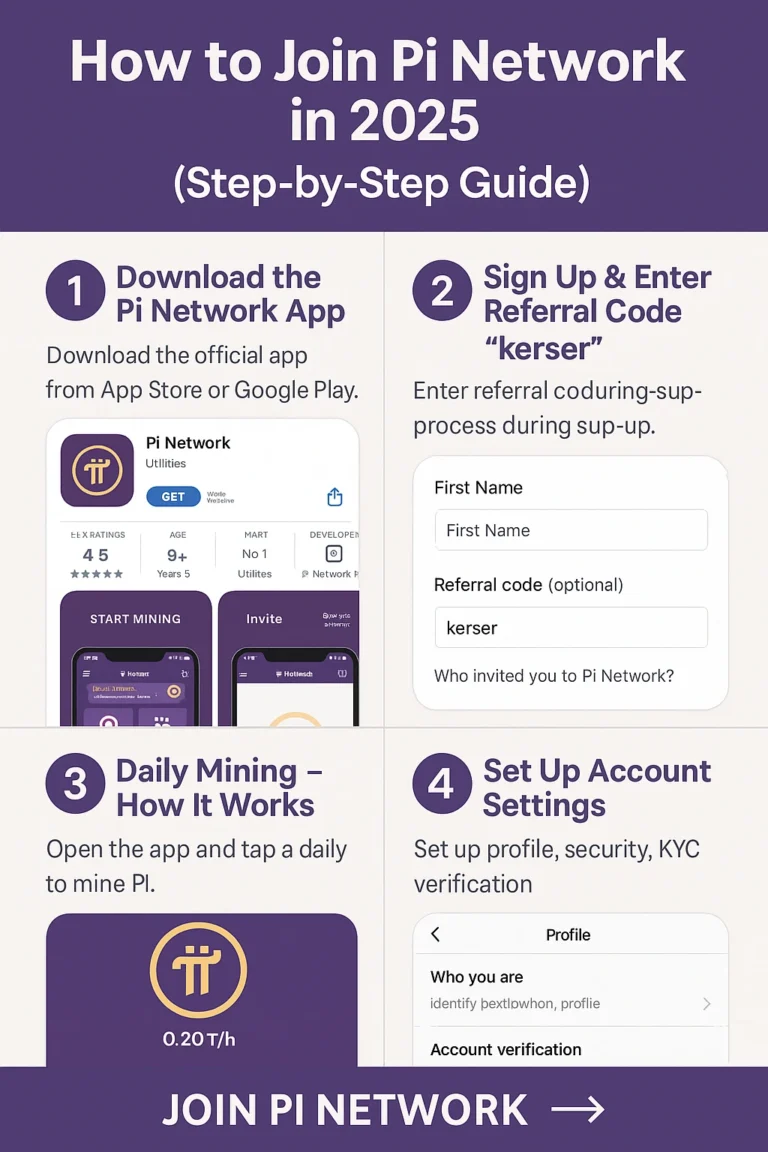 Pi Network Referral Code 132 How to join Pi Network 6 step guide image